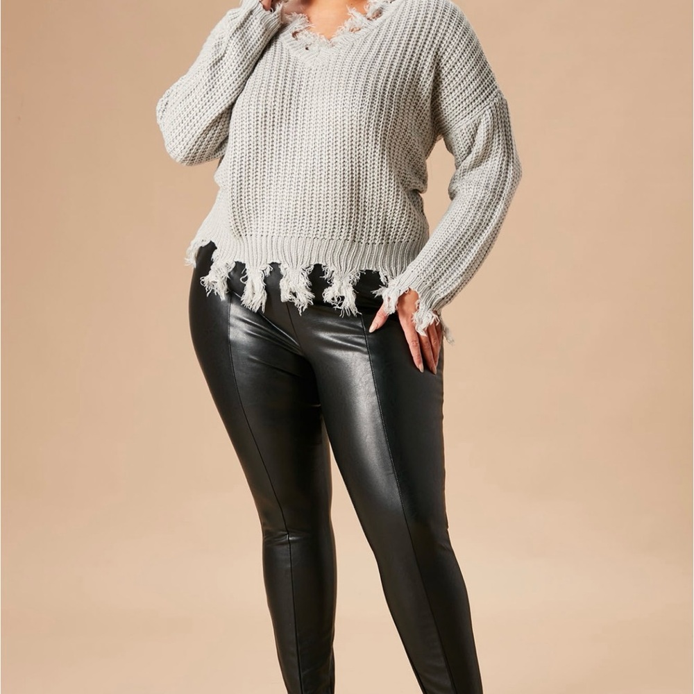 Fashion Nova Faux leather leggings Sz.XL Color: Black